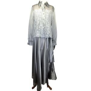 Silver Skirt Cami and Blouse Set New with Tags Size 8